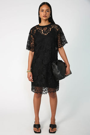 ravel tee dress / black lace