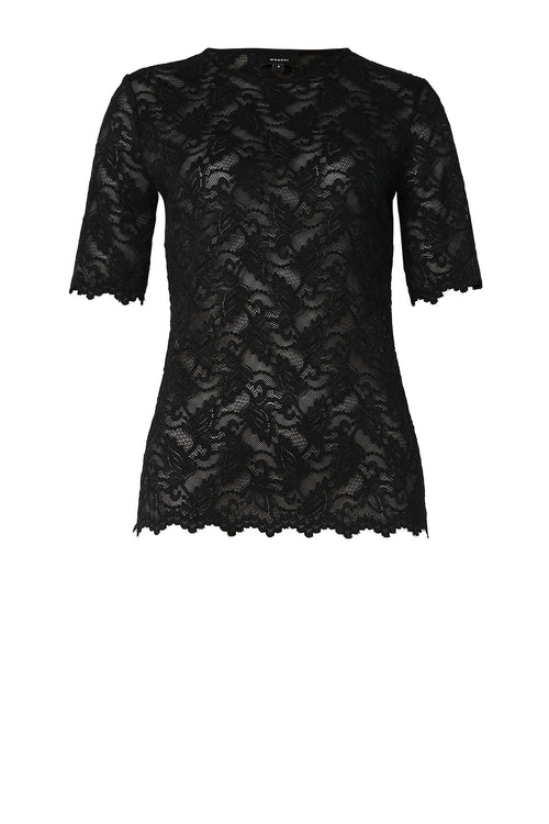 lace crew tee skin / black lace