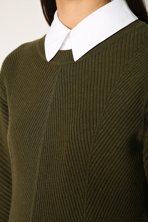 point sweater / khaki