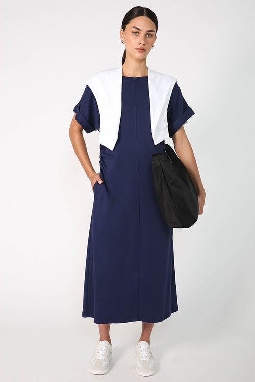 clasp midi dress / Biro blue