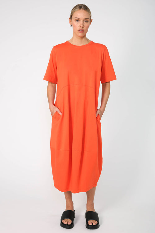 spin dress / tangerine orange