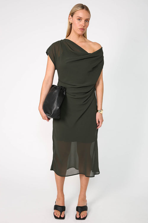 torrent dress / artillery green