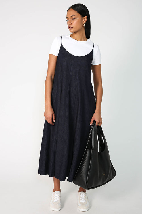 stratum dress / indigo blue