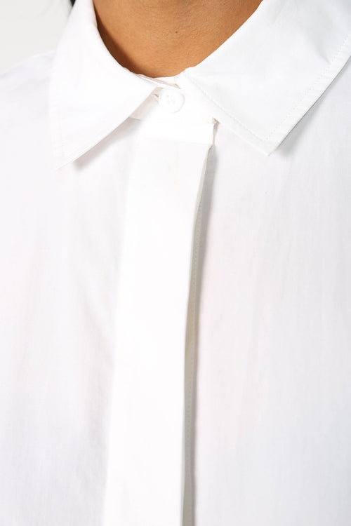 suspend shirt dress / white