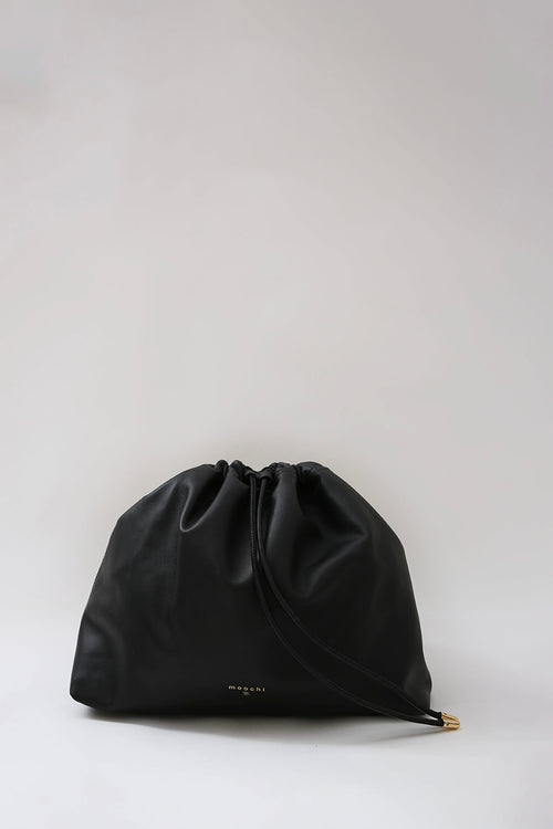 drawn shoulder bag / black