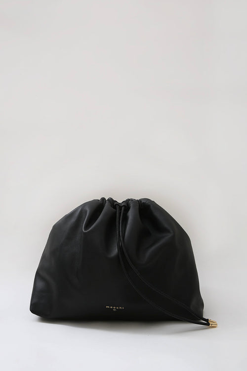 drawn shoulder bag / black