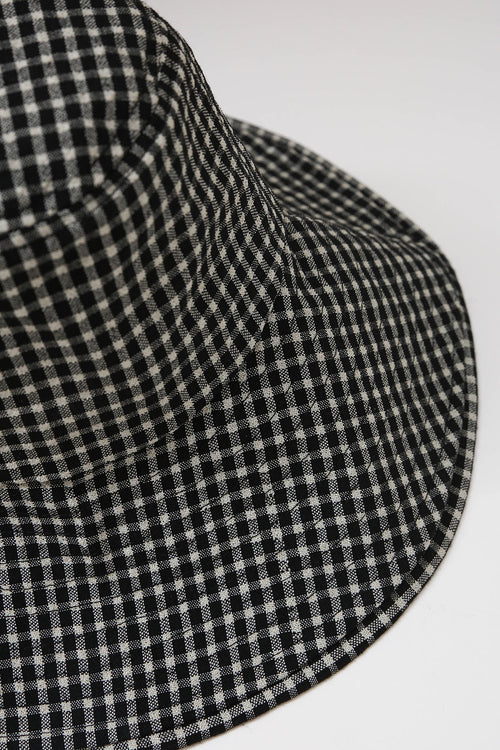 bounty bucket hat / black|natural check