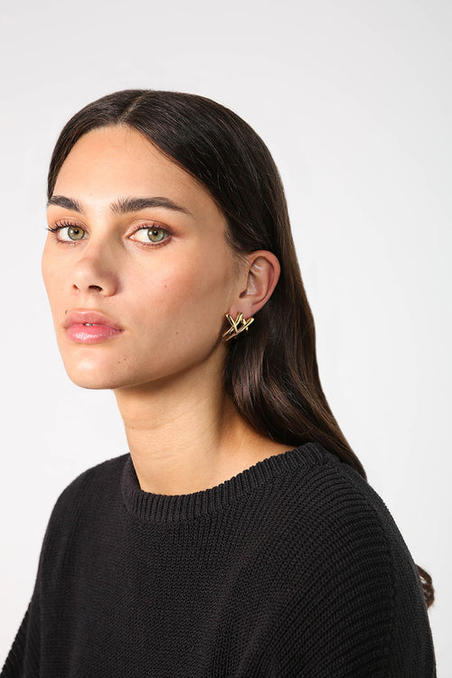 bold xx earring / gold