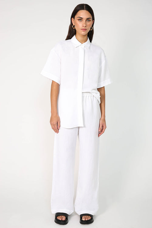 trooped shirt / white linen