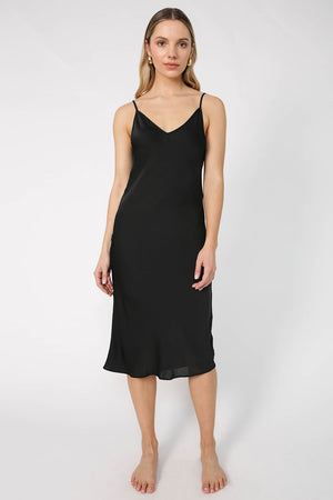 slide midi slip / black