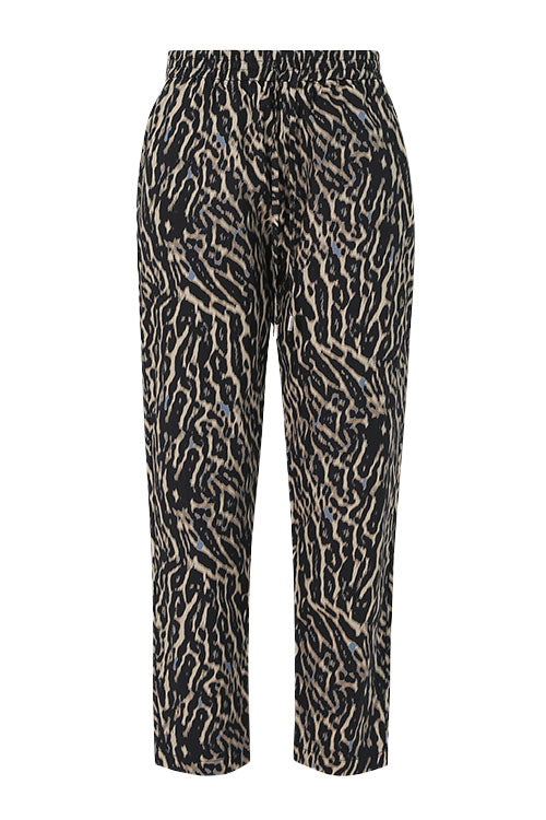 dessa pant / brown|blue animal abstract print