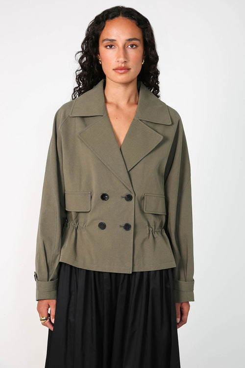 cinched jacket / sage green