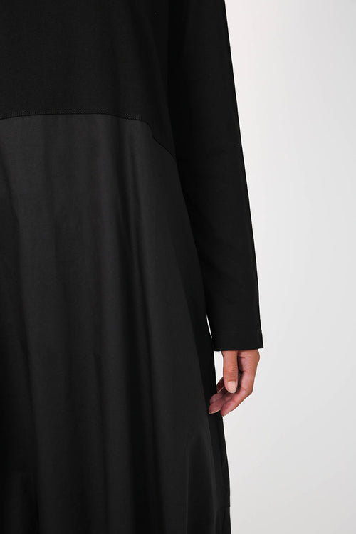 spin longsleeve dress / black