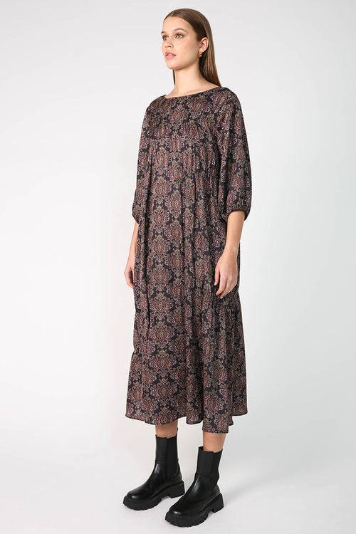 notioned dress / black paisley