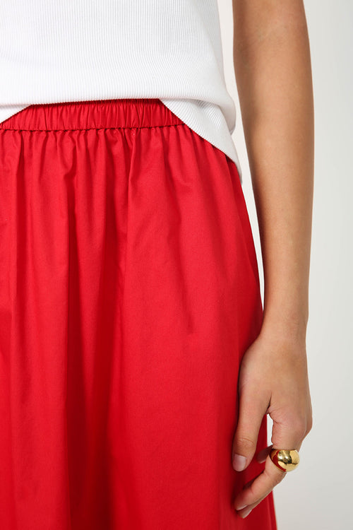 loth midi skirt / chilli red