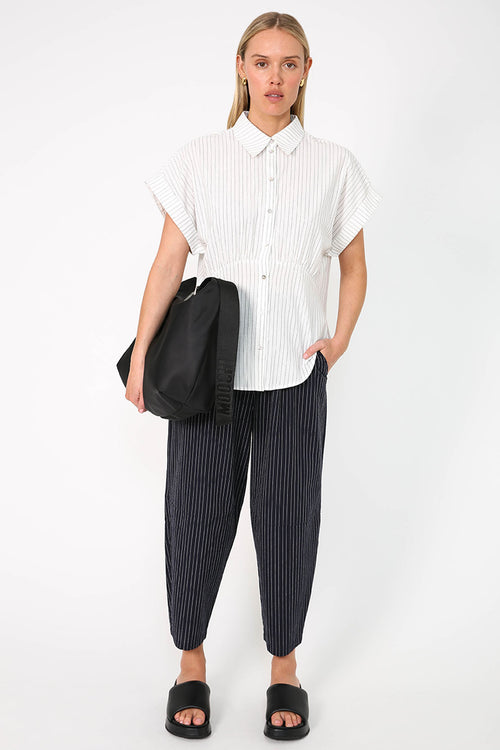 ahead pant / navy|white pinstripe