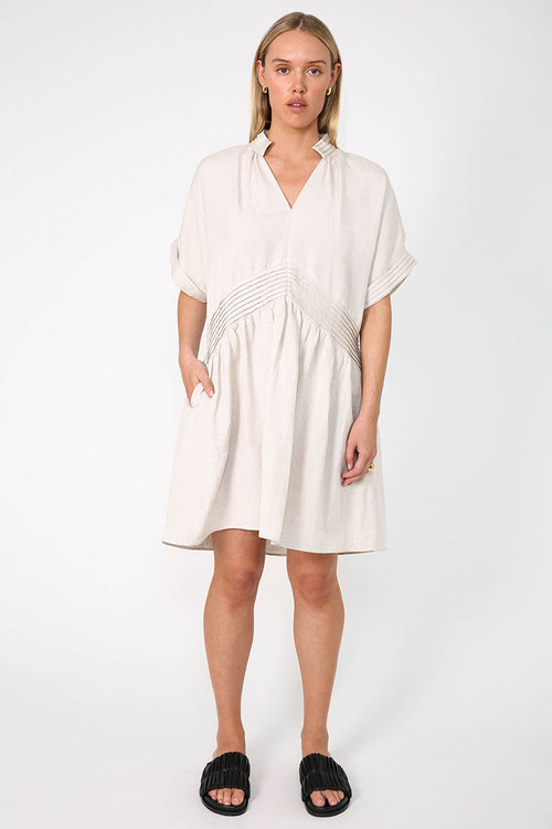 bevel dress / natural marle