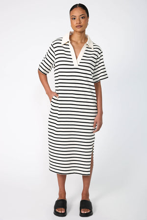 field dress / buttermilk |black stripe