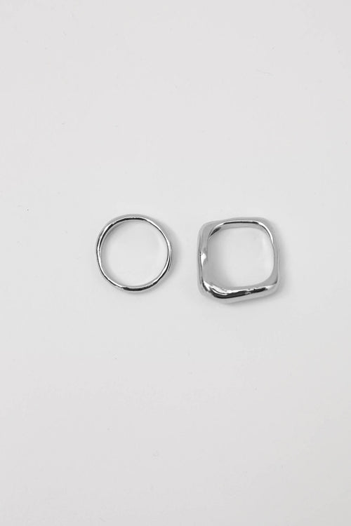 wave ring set / silver