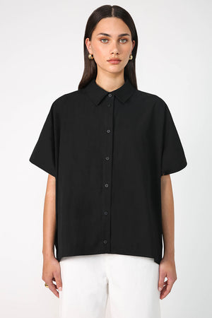 shirr shirt / black