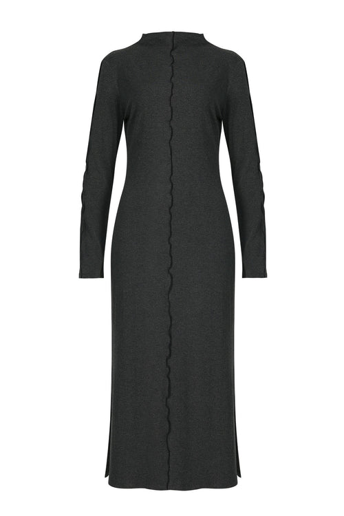 hush rib dress / charcoal