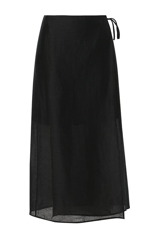 flint midi skirt / black