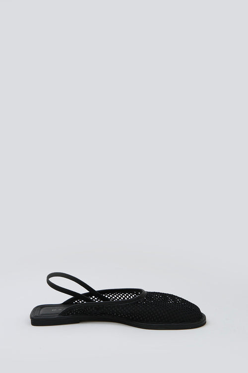 mesh slingback flat / black