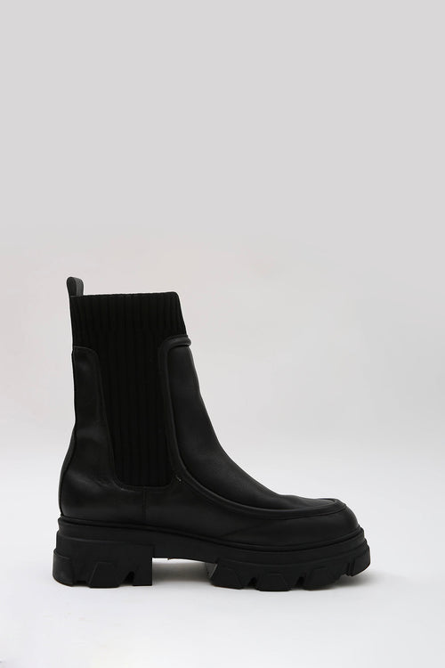 major loafer boot / black