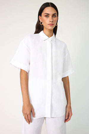 trooped shirt / white linen