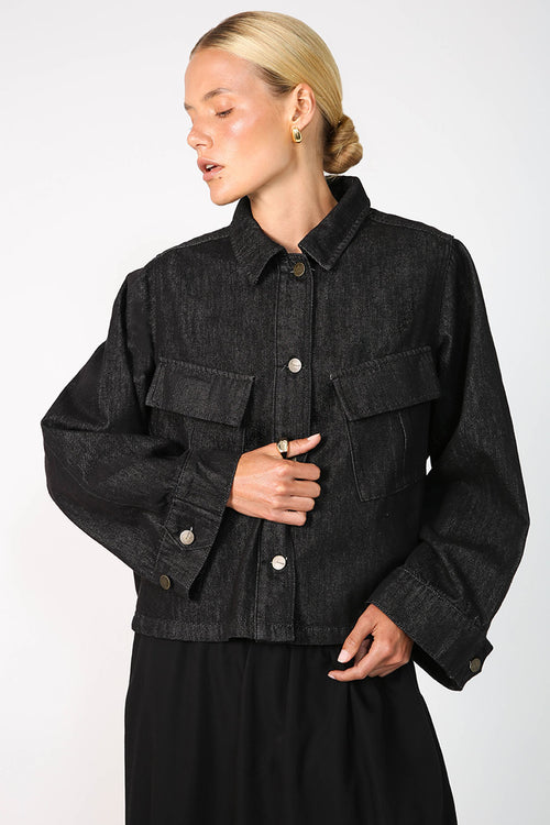 tilt denim jacket / raw black