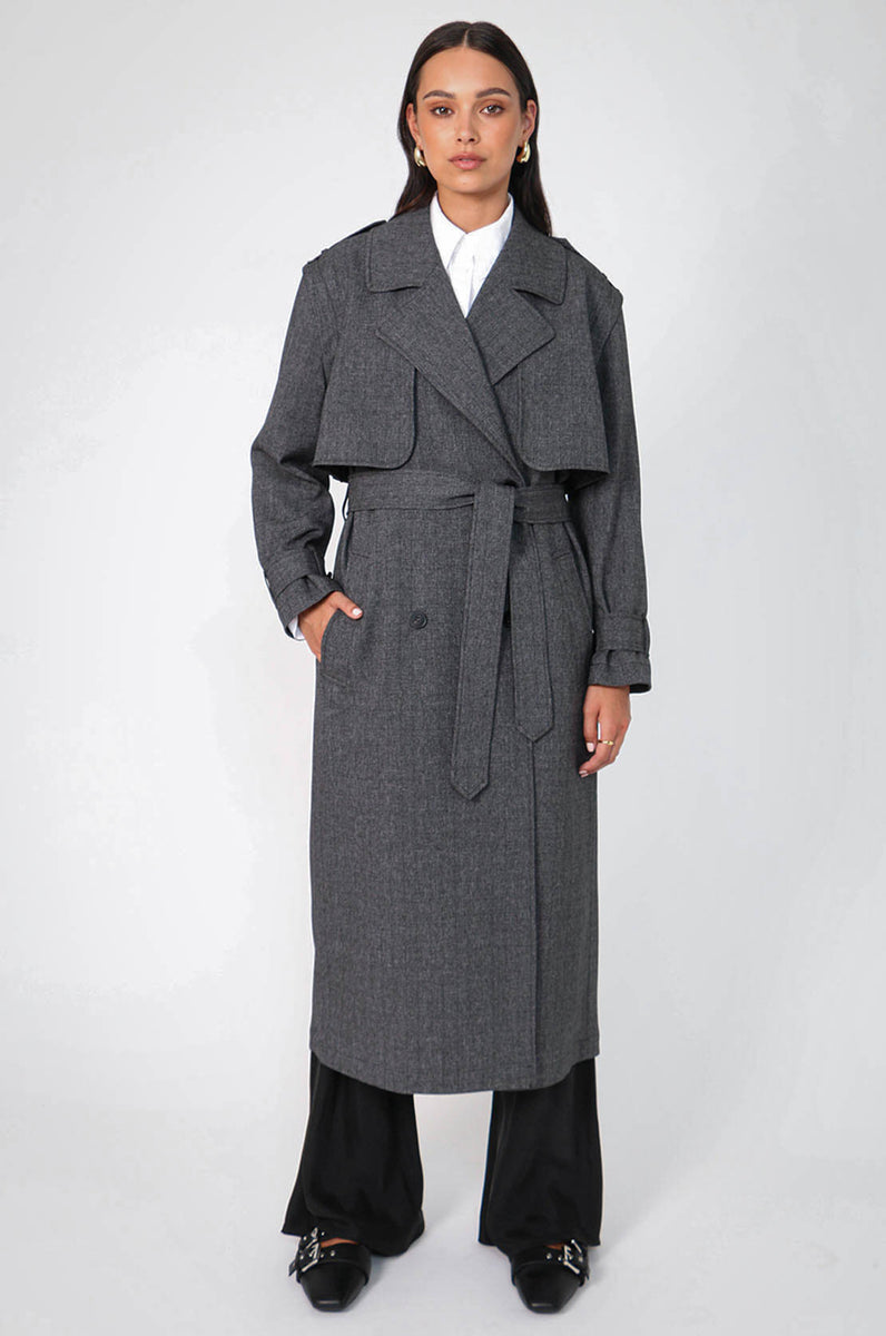 vesty trench / charcoal marle | m o o c h i