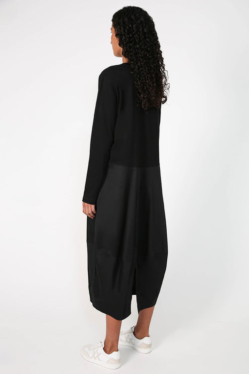 spin longsleeve dress / black