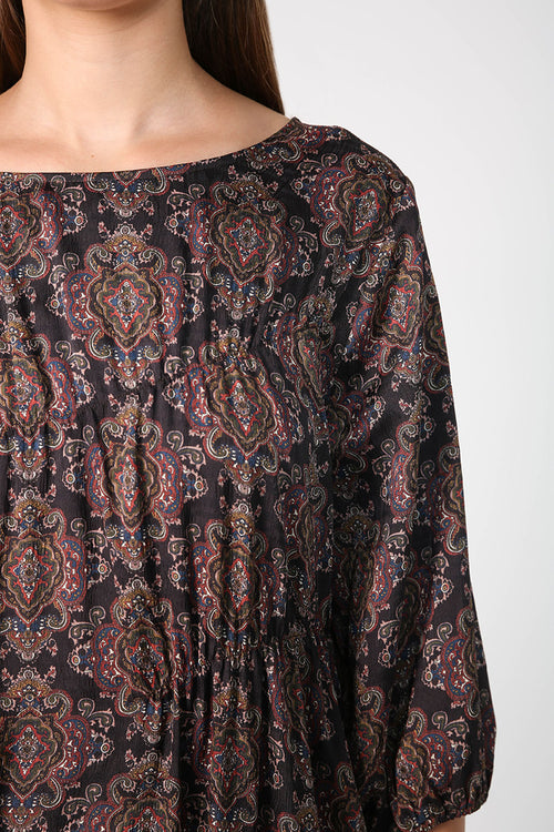 notioned dress / black paisley