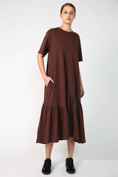 strata dress / carob brown