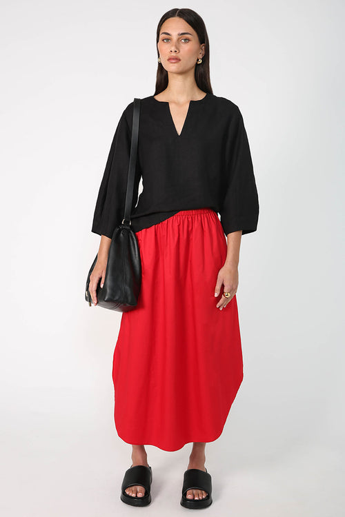 loth midi skirt / chilli red