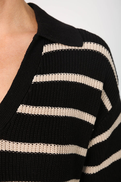 arena sweater / black|natural stripe