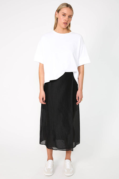 flint midi skirt / black