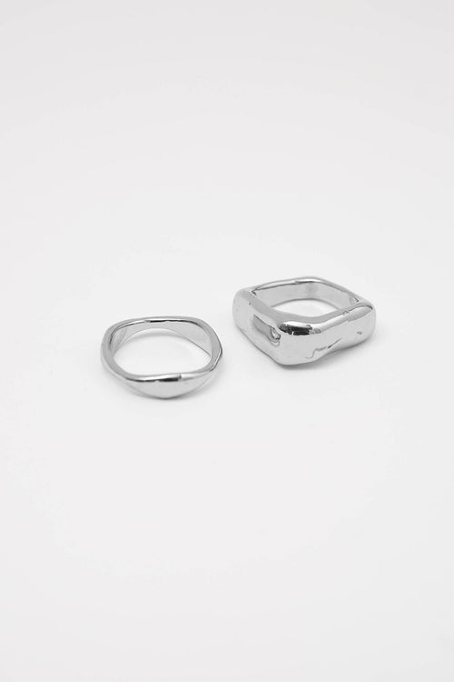 wave ring set / silver