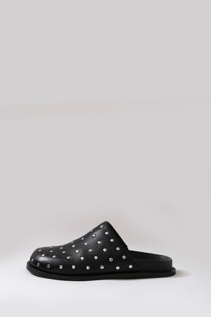 stud loafer mule / black