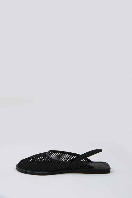 mesh slingback flat / black