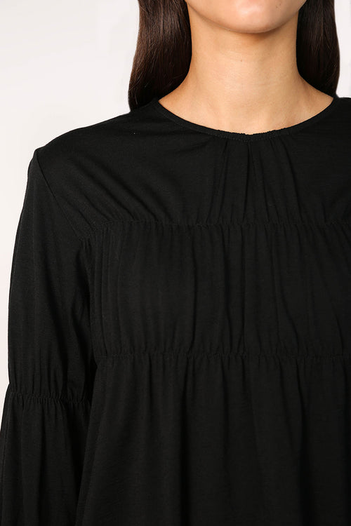 section top / black merino