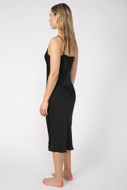 slide midi slip / black