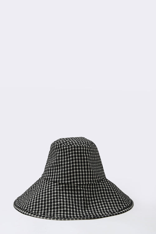 bounty bucket hat / black|natural check