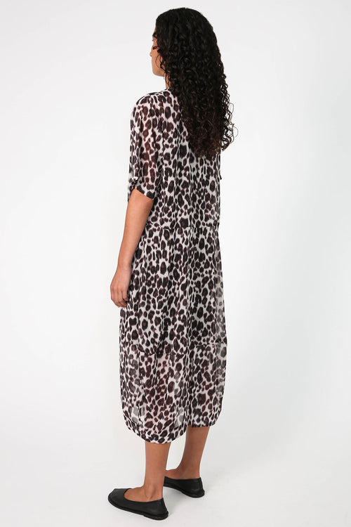 headspin dress / pixel animal chocolate print