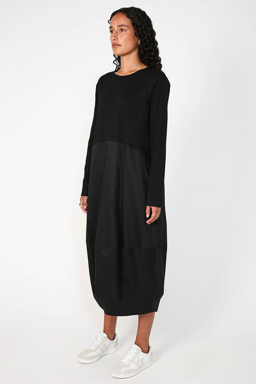 spin longsleeve dress / black