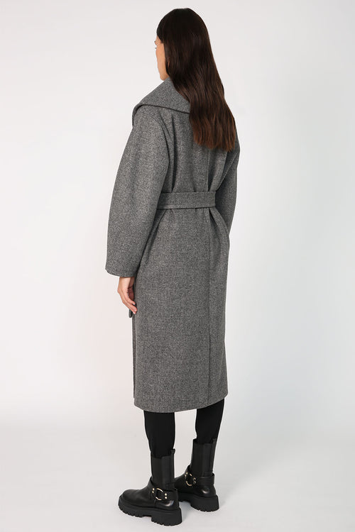 collar coat / Mid Grey