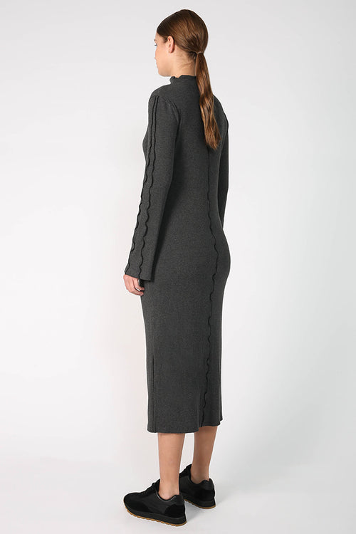 hush rib dress / charcoal