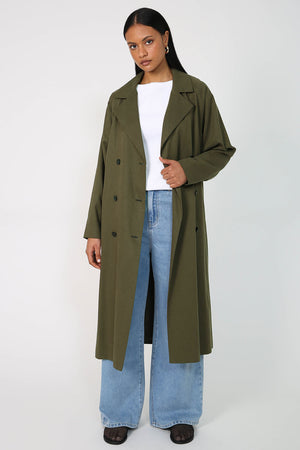 onward trench coat / khaki green