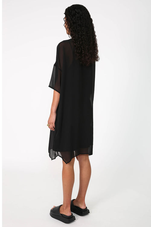 angle tee dress / black