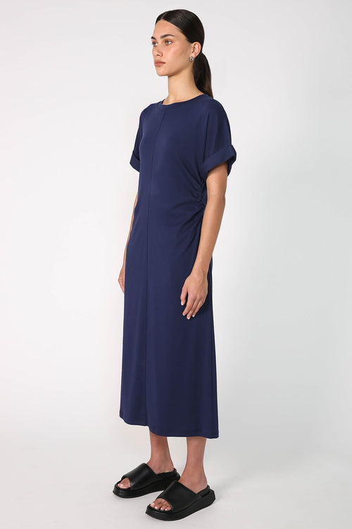 clasp midi dress / Biro blue